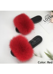 women flip flops summer fluffy slippers luxury real fur slides for women fluffy sliders jelly shoes woman flat sandals with fur