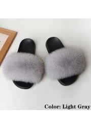 Natural Fur Slippers Women Home Fluffy Slippers House Furry Slides Luxury Summer Flip Flops with Real Fur Wholesale Dropshipping