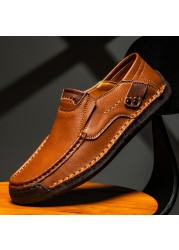 Handmade casual men's shoes men's shoes comfortable style lace-up men's loafers shoes men loafers large size 48