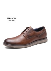 BHKH 2022 Autumn/Winter Leather Men Casual Shoes Smart Business Office Work Lace-up Dress Men Shoes