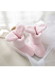 Women Creative Cute Plush Bear Paw White Long Tube Cotton Shoes Couple Indoor Winter Home Warm Cartoon Non-slip Fuzzy Slippers