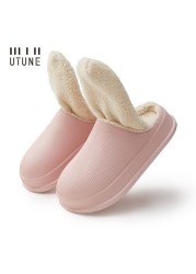 UTUNE EVA Slippers Women Winter Waterproof Shoes Warm Thick Sole Indoor Slippers Women House Shoes Anti-Slip Platform Shoes