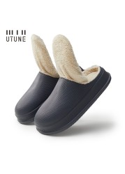 UTUNE EVA Slippers Women Winter Waterproof Shoes Warm Thick Sole Indoor Slippers Women House Shoes Anti-Slip Platform Shoes