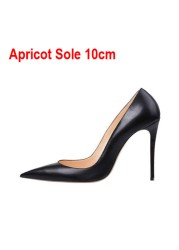 Classic Matte Black 12cm High Heel Shoes Woman Pumps Tacones Pointed Toe Stilettos Sexy Wedding Shoes qkob002 ROVICIYA