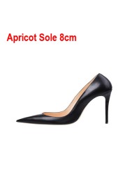 Classic Matte Black 12cm High Heel Shoes Woman Pumps Tacones Pointed Toe Stilettos Sexy Wedding Shoes qkob002 ROVICIYA