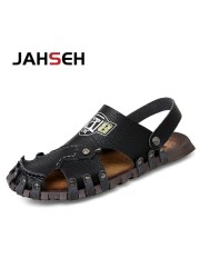 Summer Men Casual Sandals Outdoor Brand Slippers Genuine Leather Beach Shoes for Men Designer Mens Roman Sandals Zapatos Hombre