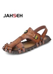 Summer Men Casual Sandals Outdoor Brand Slippers Genuine Leather Beach Shoes for Men Designer Mens Roman Sandals Zapatos Hombre