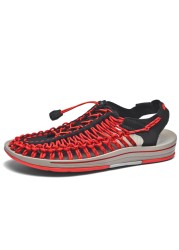 Men's sandals 2022 new summer breathable soft flat sandals outdoor beach slip-on fashion leisure woven sandals men casual shoes