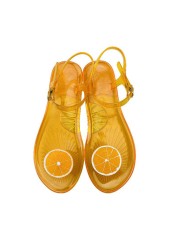 Women Fruit Sandals Transparent PVC Flat Flip Flop Sandal Ladies 2022 Summer Outdoor Fashion Non-slip Buckle Strap Beach Shoes