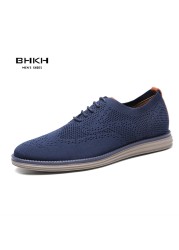 BHKH 2022 Breathable Knitted Mesh Casual Shoes Lightweight Smart Casual Shoes Office Work Shoes Men's Shoes