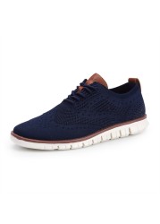 ZUNYU-Men's Summer Shoes, British Style Shoes, Lightweight, Mesh, Breathable, Flat, Fashionable