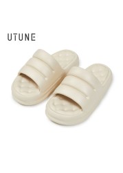 UTUNE Sofa Sandal Slides for Women Slippers Super Soft Indoor Shoes Sandals Men Platform EVA 4cm