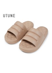 UTUNE Sofa Sandal Slides for Women Slippers Super Soft Indoor Shoes Sandals Men Platform EVA 4cm