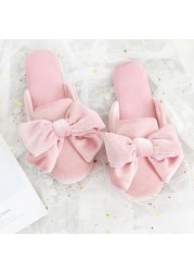 Women slippers bride wedding slippers ladies indoor soft bottom four seasons velvet anti-slip house flat shoes