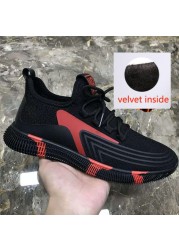 Men's Casual Velvet Running Shoes Breathable Cotton Sneakers Fashionable 2021 Autumn Winter Collection