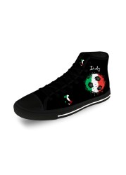 Italy Italian Italy National Flag Casual Canvas 3D Print High Top Canvas Fashion Funny Shoes Men Women Breathable Sneakers