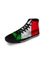 Italy Italian Italy National Flag Casual Canvas 3D Print High Top Canvas Fashion Funny Shoes Men Women Breathable Sneakers