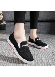 JERSEY-Women's Canvas Flats Canvas Shoes Comfortable Round Toe No Lace-up Plus Size 35-40 Casual Date F950 Spring Autumn