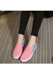 JERSEY-Women's Canvas Flats Canvas Shoes Comfortable Round Toe No Lace-up Plus Size 35-40 Casual Date F950 Spring Autumn