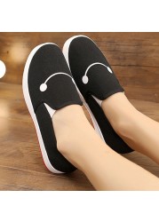 JERSEY-Women's Canvas Flats Canvas Shoes Comfortable Round Toe No Lace-up Plus Size 35-40 Casual Date F950 Spring Autumn