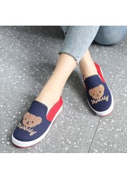 JERSEY-Women's Canvas Flats Canvas Shoes Comfortable Round Toe No Lace-up Plus Size 35-40 Casual Date F950 Spring Autumn