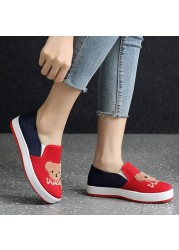 JERSEY-Women's Canvas Flats Canvas Shoes Comfortable Round Toe No Lace-up Plus Size 35-40 Casual Date F950 Spring Autumn