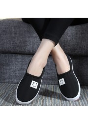 JERSEY-Women's Canvas Flats Canvas Shoes Comfortable Round Toe No Lace-up Plus Size 35-40 Casual Date F950 Spring Autumn