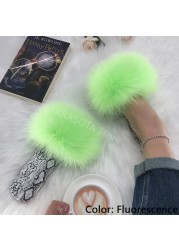 Square Toe Slippers Luxury Summer Fluffy Slippers Women Real Fur Slides Shoes Indoor Home Outdoor House 36 37 38 39 40 41 42 43