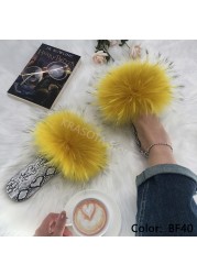 Square Toe Slippers Luxury Summer Fluffy Slippers Women Real Fur Slides Shoes Indoor Home Outdoor House 36 37 38 39 40 41 42 43