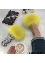 Square Toe Slippers Luxury Summer Fluffy Slippers Women Real Fur Slides Shoes Indoor Home Outdoor House 36 37 38 39 40 41 42 43