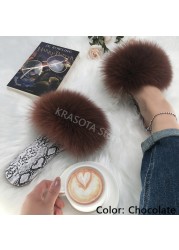 Square Toe Slippers Luxury Summer Fluffy Slippers Women Real Fur Slides Shoes Indoor Home Outdoor House 36 37 38 39 40 41 42 43