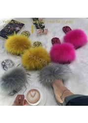 Square Toe Slippers Luxury Summer Fluffy Slippers Women Real Fur Slides Shoes Indoor Home Outdoor House 36 37 38 39 40 41 42 43