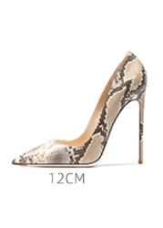 KRIKI Serpentine Women Pumps Thin High Heels Pointed Toe Handmade Fashion Elegant Party Wedding Casual Lady Shoes Plus Size