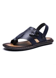 YEINSHAARS Summer New Style Men Leather Sandals Soft Bottom Leisure Men Shoes Sandals Recommend Zandalias Para Hombre Verano