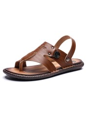 YEINSHAARS Summer New Style Men Leather Sandals Soft Bottom Leisure Men Shoes Sandals Recommend Zandalias Para Hombre Verano