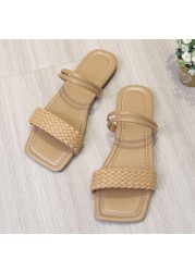 Women Casual Flat Sandals Summer Fashion Open Toe Women Sandy Beach Slippers Comfortable Open Ankle Design Slippers Female Slippers