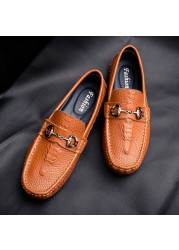 2022 Genuine Leather Men Casual Shoes Soft Loafers Moccasins High Quality Spring Autumn Leather Shoes Men Flats Driving Shoes