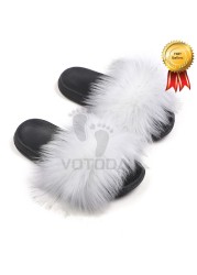 2022 New Summer Slippers Women Fuzzy Slides Fluffy Faux Fur Slippers Flat Furry Sandal Fashion Fur Flip Flop Amazing Woman Shoes