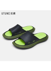 UTUNE Outdoor Women Summer Shoes Runway Slippers Outside EVA Men Beach Slides Soft Thick Sole Non-slip Sandals Indoor Bathroom