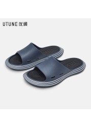 UTUNE Outdoor Women Summer Shoes Runway Slippers Outside EVA Men Beach Slides Soft Thick Sole Non-slip Sandals Indoor Bathroom