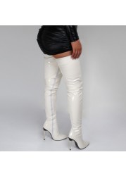 Sexy Over the Knee Thigh High Boots Female Fashion Pointed Toe Thin High Heels Long Botas Ladies Side Zipper Leather Boots