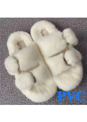 100% Genuine Mink Fur European Luxury Slippers Winter Indoor Slippers Women Slippers Women Slippers