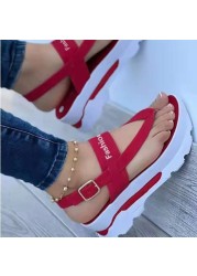 Women's Platform Wedges Sandals Ladies 2022 New Summer Sandals Buckle Non-slip Beach Sandals Plus Size 35~43 Sandalias Femininas