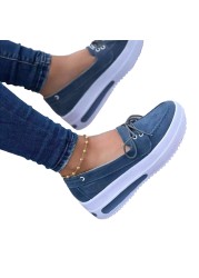 Women Sneakers Thick Bottom Female Vulcanized Sneakers Solid Color Flat Casual Walking Lace Up Casual Women Shoes