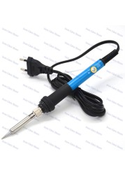 60W 220V Electric Soldering Iron Kit Temperature Adjustment with Soldering Tin Wire 5 Tips Iron Soldering Gun Repair Tools EU Plug