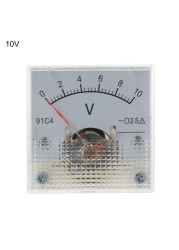 91C4 DC Voltmeter Analog Panel Voltage Meter Mechanical Pointer Type 3/5/10/15/20/30/50/100/150/250V E1PD