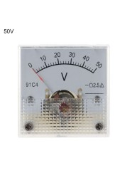 91C4 DC Voltmeter Analog Panel Voltage Meter Mechanical Pointer Type 3/5/10/15/20/30/50/100/150/250V E1PD