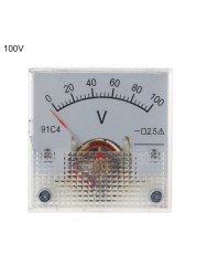 91C4 DC Voltmeter Analog Panel Voltage Meter Mechanical Pointer Type 3/5/10/15/20/30/50/100/150/250V E1PD