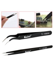 9pcs ESD Stainless Steel Tweezers Set Anti-static Stainless Steel Tweezers for Jewelry Craft Electronics Lab Phone Repair