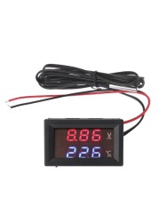 2in1 Car Voltage & Temperature Meter Dual Dispaly Voltmeter + Thermometer for 5v 12v 24v 48v 60v 72v  Dropshipping